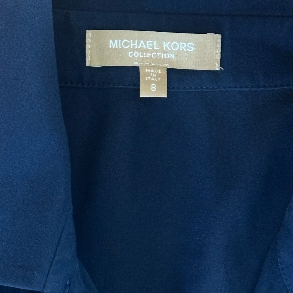 Michael Kors Collection Navy Silk Jumpsuit - Picture 7 of 8